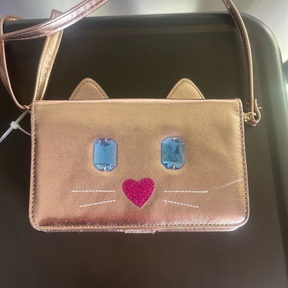 Betsey Johnson Handbags - Betsey Johnson Rose Gold Cat Face Crossbody Bag